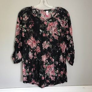 No boundaries Lace Floral Blouse